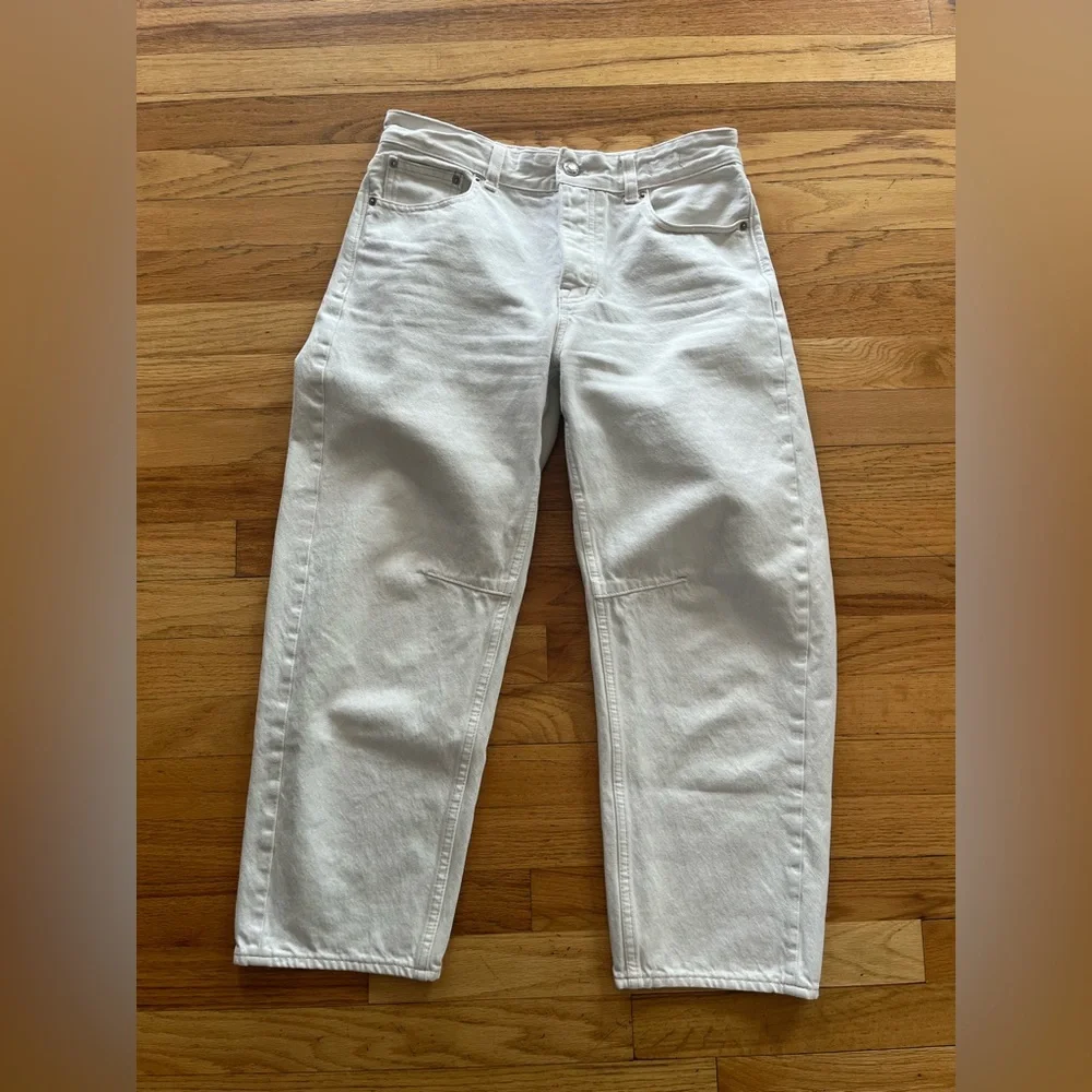 Madewell The Darted Barrel-Leg Jean Petite Size 25 in White - Picture 2 of 6